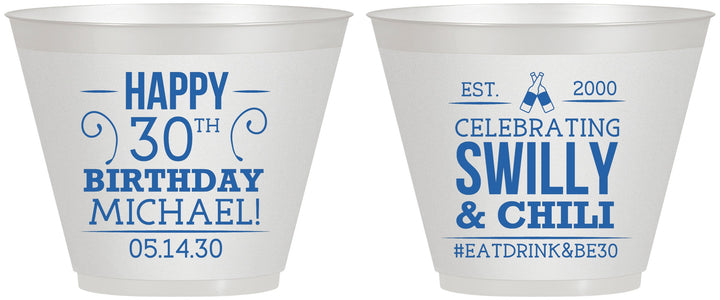 Custom Birthday 9 oz Wine Frosted Cups - 30th | 20257
