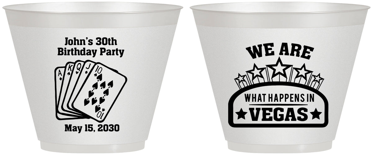 Custom Birthday 9 oz Wine Frosted Cups - 20th Las Vegas | 20263