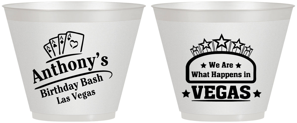 Custom Birthday 9 oz Wine Frosted Cups - Las Vegas | 20264