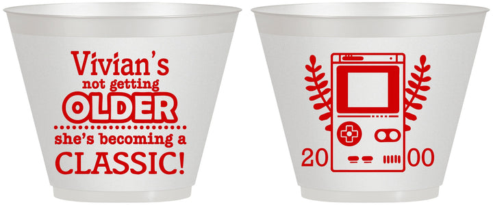Custom Birthday 9 oz Wine Frosted Cups - 30th Video Games | 20267