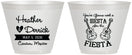 Custom Wedding 9 oz Wine Frosted Cups - Siesta Fiesta Mexico | 207