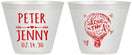 Custom Wedding 9 oz Wine Frosted Cups - Love In Air Hot Air Balloon | 210