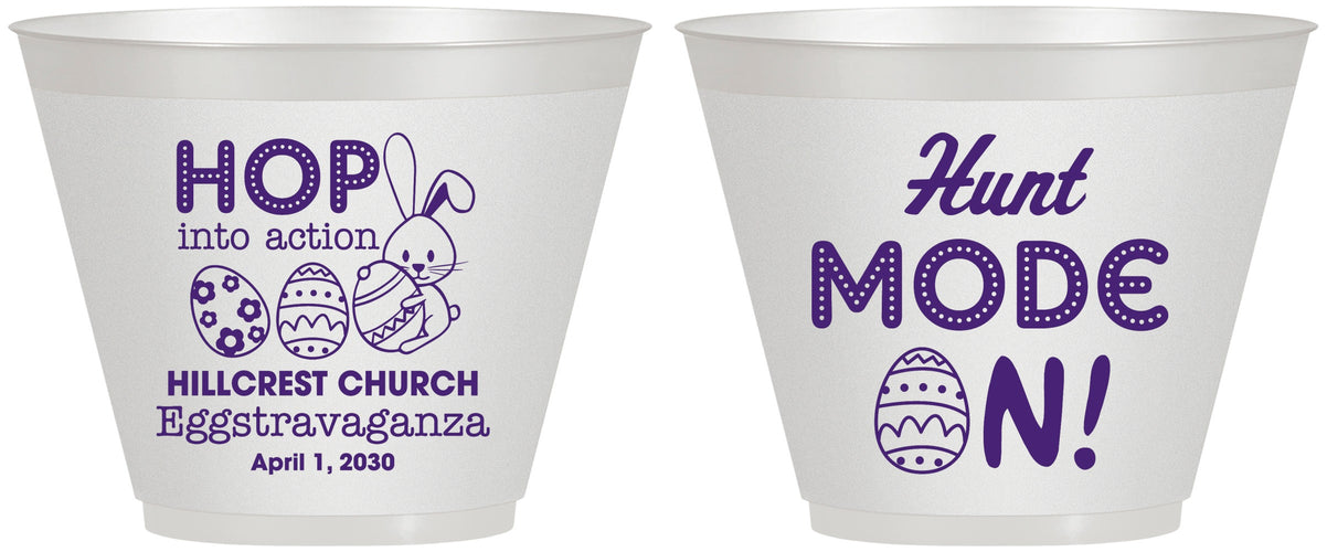 Custom Easter 9 oz Wine Frosted Cups - Hunt Mode On Bunny | 210000