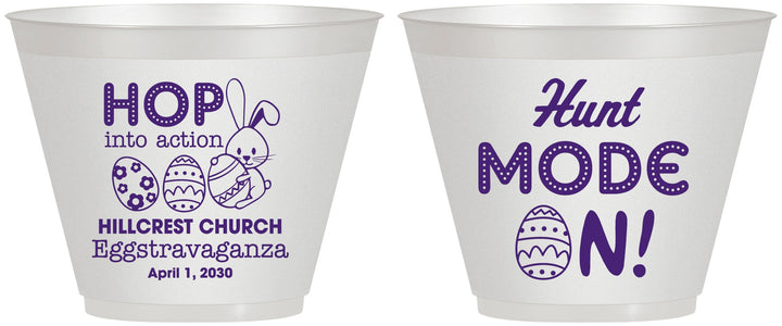 Custom Easter 9 oz Wine Frosted Cups - Hunt Mode On Bunny | 210000