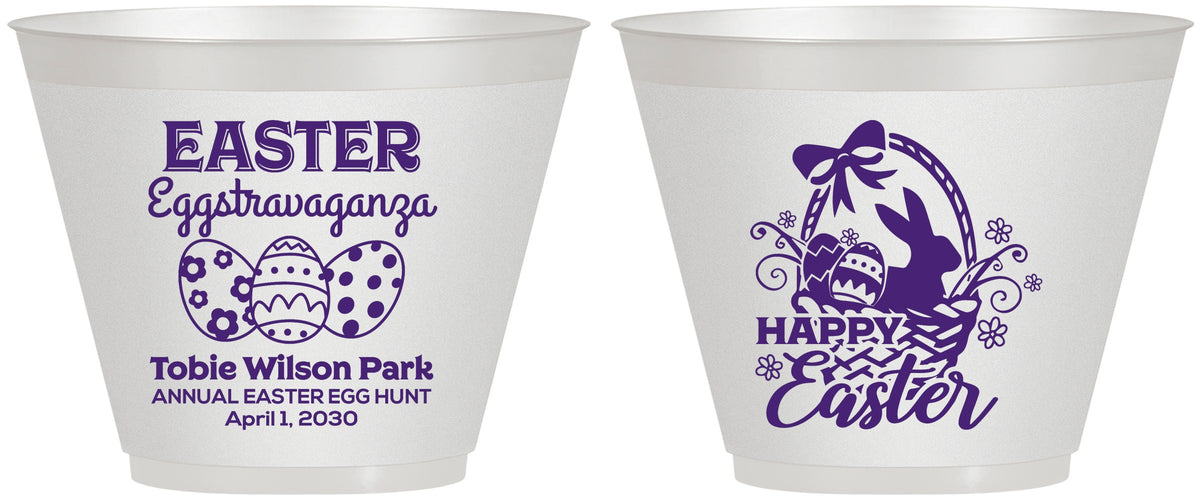 Custom Easter 9 oz Wine Frosted Cups - Easter Bunny | 210008