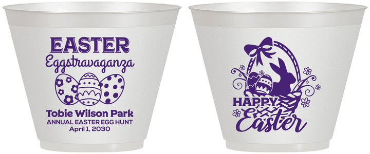 Custom Easter 9 oz Wine Frosted Cups - Easter Bunny | 210008