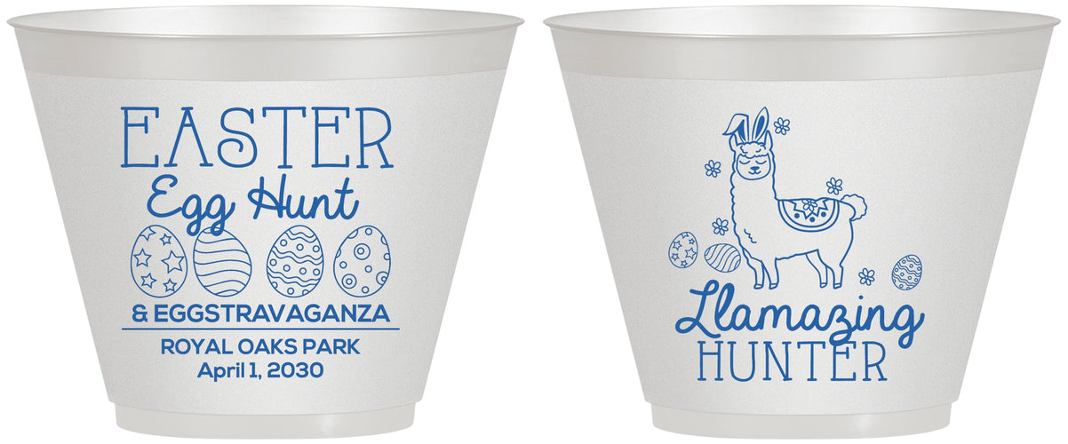 Custom Easter 9 oz Wine Frosted Cups - Llama Eggs | 210009