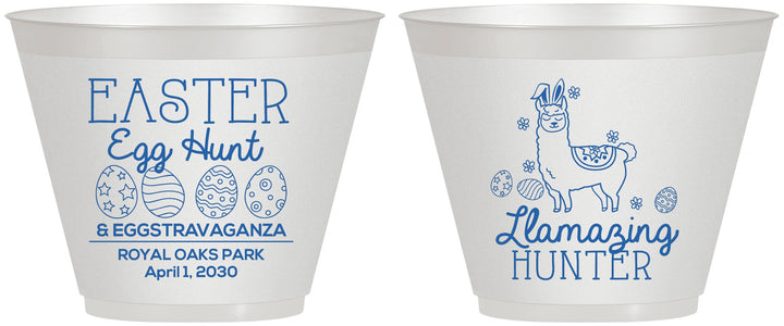Custom Easter 9 oz Wine Frosted Cups - Llama Eggs | 210009