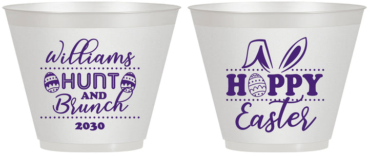 Custom Easter 9 oz Wine Frosted Cups - Hoppy Bunny Eggs | 210012