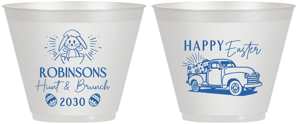 Custom Easter 9 oz Wine Frosted Cups - Hunt And Brunch Bunny | 210013