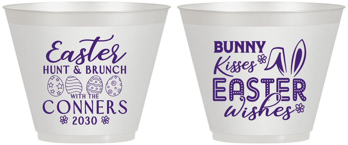 Custom Easter 9 oz Wine Frosted Cups - Bunny Kisses Eggs | 210014