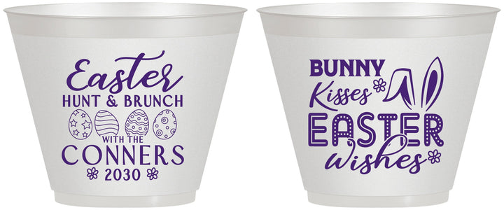 Custom Easter 9 oz Wine Frosted Cups - Bunny Kisses Eggs | 210014