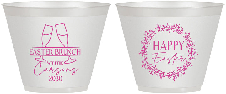 Custom Easter 9 oz Wine Frosted Cups - Brunch | 210015