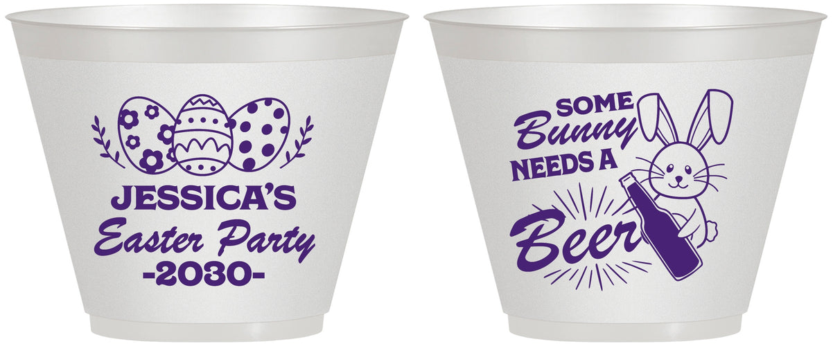 Custom Easter 9 oz Wine Frosted Cups - Bunny Needs A Beer | 210018