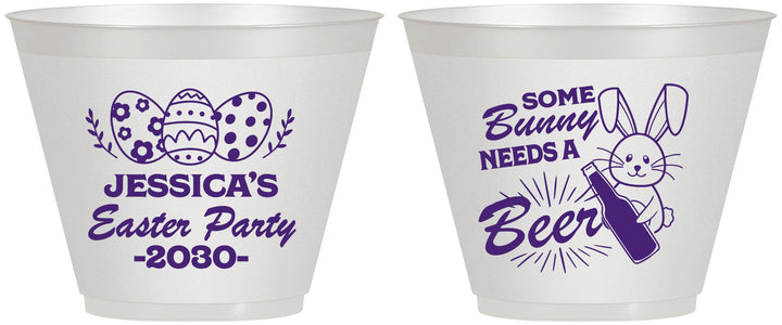 Custom Easter 9 oz Wine Frosted Cups - Bunny Needs A Beer | 210018