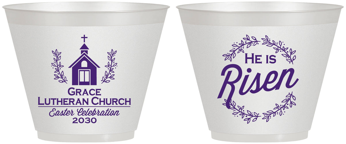 Custom Easter 9 oz Wine Frosted Cups - He Is Risen | 210026