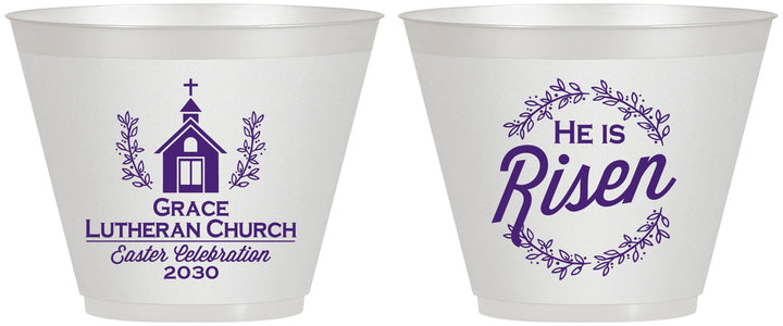 Custom Easter 9 oz Wine Frosted Cups - He Is Risen | 210026