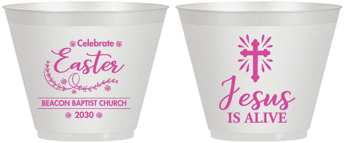 Custom Easter 9 oz Wine Frosted Cups - Jesus Is Alive | 210027