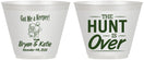 Custom Wedding 9 oz Wine Frosted Cups - The Hunt Is Over | 216