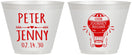 Custom Wedding 9 oz Wine Frosted Cups - Hot Air Balloon | 219