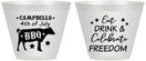 Custom 4th Of July 9 oz Wine Frosted Cups - Eat Drink Freedom | 220000