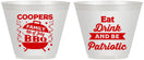 Custom 4th Of July 9 oz Wine Frosted Cups - Eat Drink Patriotic | 220002