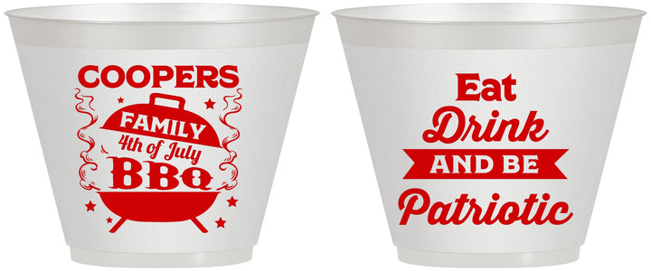Custom 4th Of July 9 oz Wine Frosted Cups - Eat Drink Patriotic | 220002