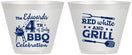 Custom 4th Of July 9 oz Wine Frosted Cups - Red White Grill | 220005