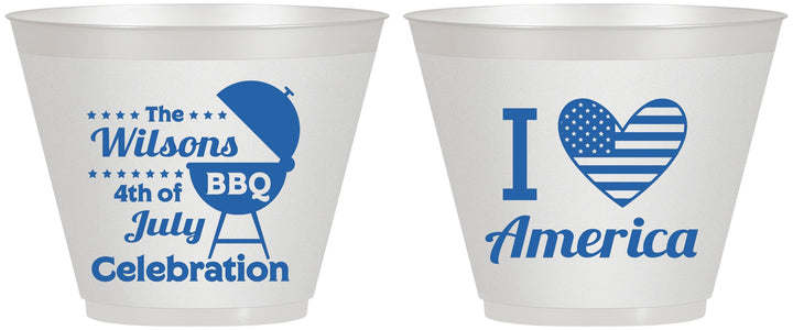 Custom 4th Of July 9 oz Wine Frosted Cups - Barbecue Bbq | 220007