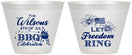Custom 4th Of July 9 oz Wine Frosted Cups - Bbq Fireworks | 220009