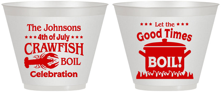 Custom 4th Of July 9 oz Wine Frosted Cups - Crawfish Boil | 220010