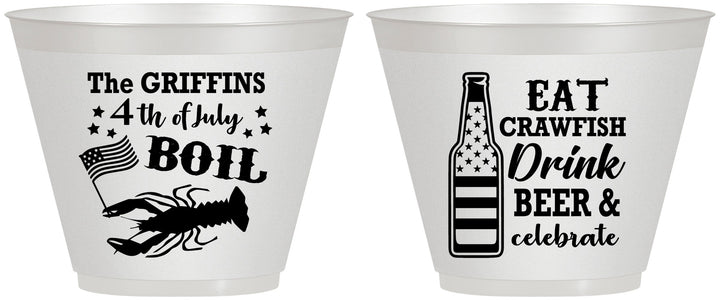 Custom 4th Of July 9 oz Wine Frosted Cups - Crawfish Boil | 220012