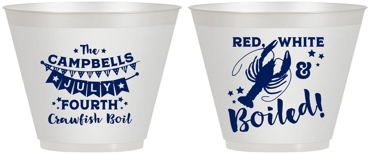 Custom 4th Of July 9 oz Wine Frosted Cups - Crawfish Boil | 220013
