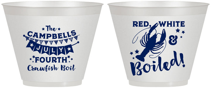 Custom 4th Of July 9 oz Wine Frosted Cups - Crawfish Boil | 220013