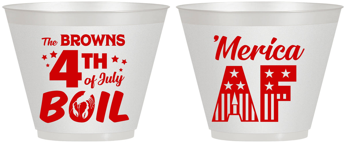 Custom 4th Of July 9 oz Wine Frosted Cups - Merica Af | 220014