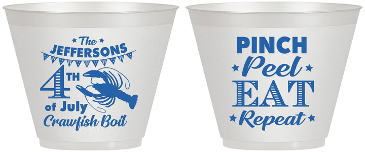 Custom 4th Of July 9 oz Wine Frosted Cups - Pink Peel Crawfish | 220015