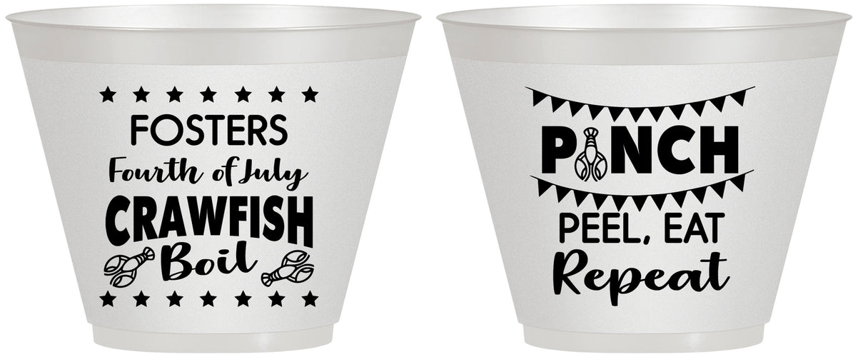 Custom 4th Of July 9 oz Wine Frosted Cups - Crawfish Boil | 220016