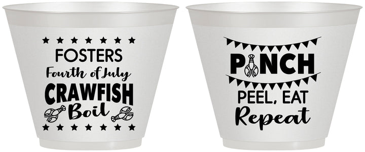Custom 4th Of July 9 oz Wine Frosted Cups - Crawfish Boil | 220016