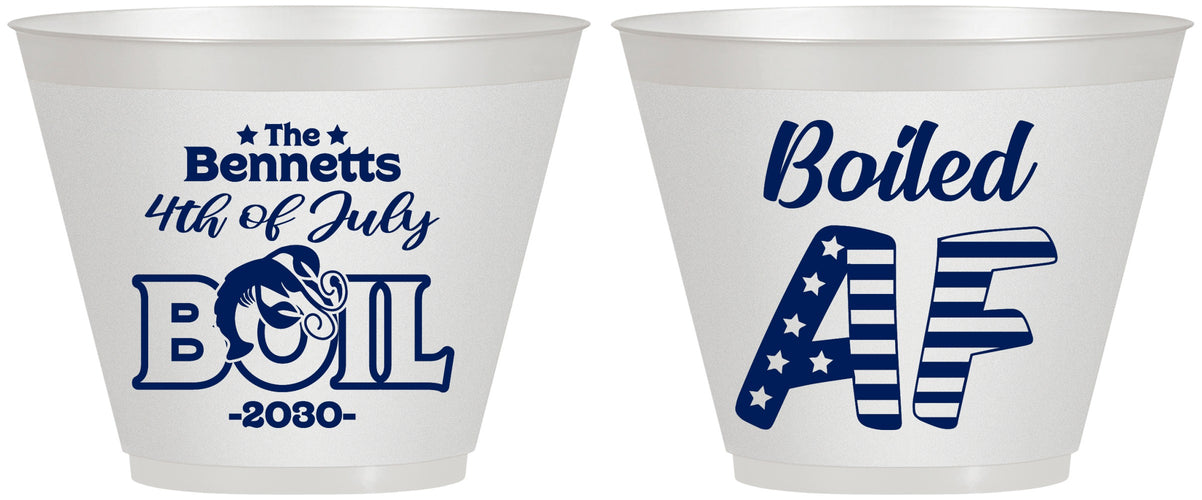 Custom 4th Of July 9 oz Wine Frosted Cups - Crawfish Boil | 220017