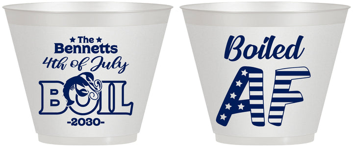 Custom 4th Of July 9 oz Wine Frosted Cups - Crawfish Boil | 220017