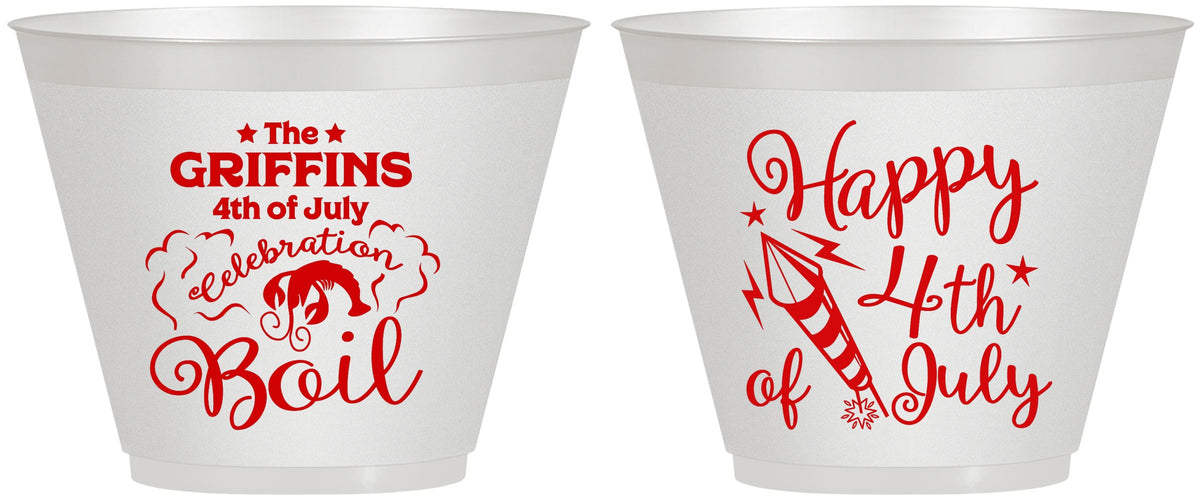 Custom 4th Of July 9 oz Wine Frosted Cups - Crawfish Boil | 220018