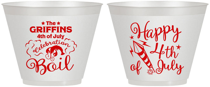 Custom 4th Of July 9 oz Wine Frosted Cups - Crawfish Boil | 220018