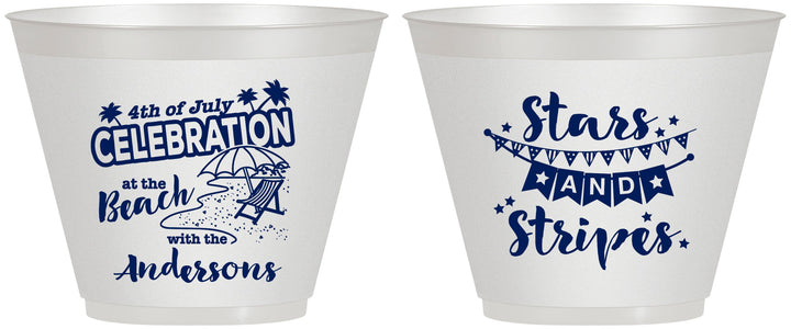 Custom 4th Of July 9 oz Wine Frosted Cups - Fireworks | 220021