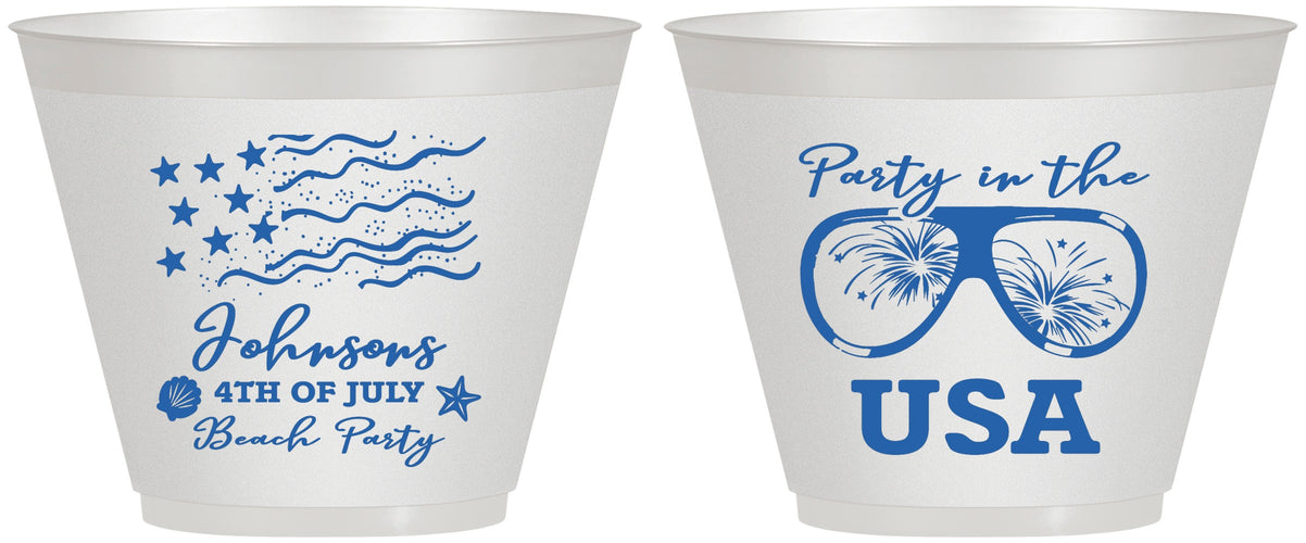 Custom 4th Of July 9 oz Wine Frosted Cups - Party In The Usa | 220023