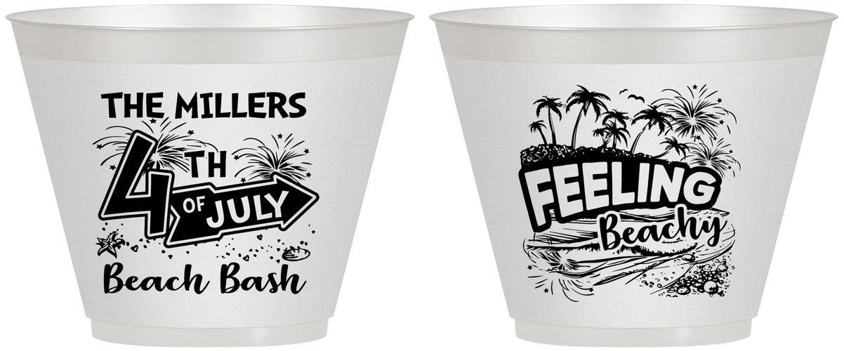 Custom 4th Of July 9 oz Wine Frosted Cups - Feeling Beachy | 220024