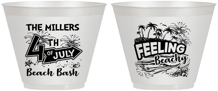 Custom 4th Of July 9 oz Wine Frosted Cups - Feeling Beachy | 220024