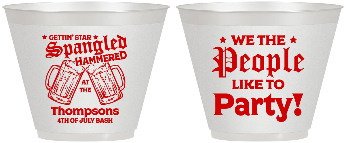 Custom 4th Of July 9 oz Wine Frosted Cups - We The People | 220030