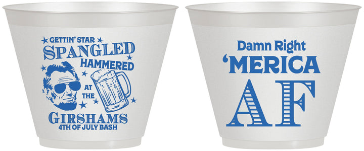 Custom 4th Of July 9 oz Wine Frosted Cups - Merica Af | 220031