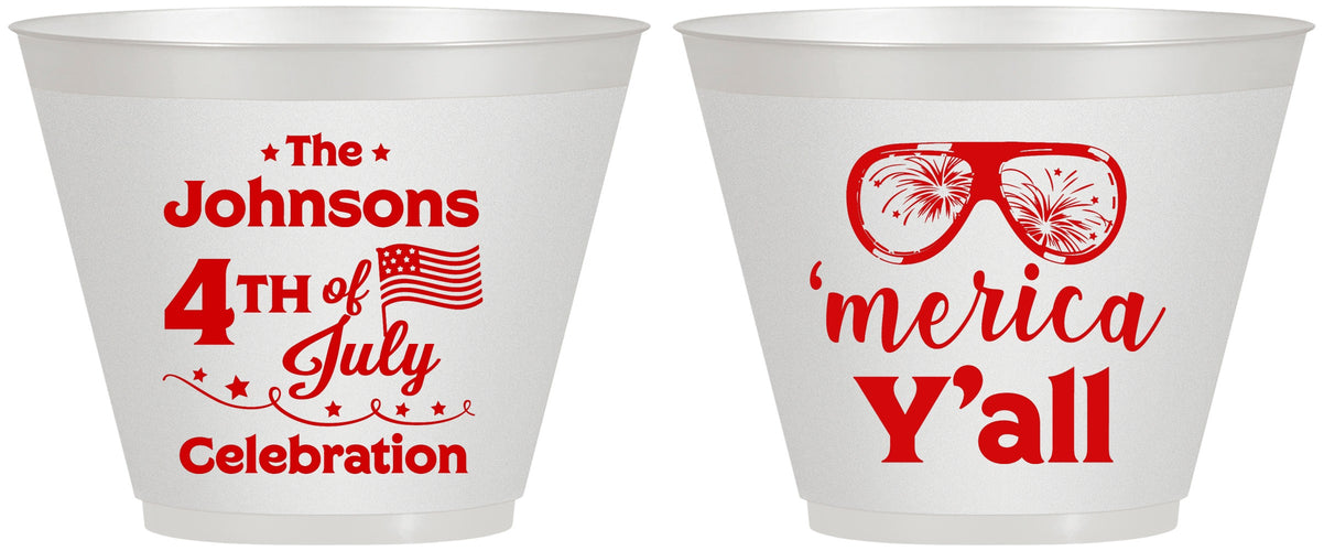 Custom 4th Of July 9 oz Wine Frosted Cups - Merica Yall | 220034