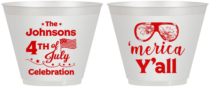 Custom 4th Of July 9 oz Wine Frosted Cups - Merica Yall | 220034